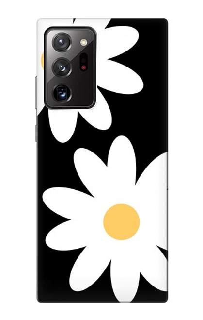 W2315 Fleurs de marguerite blanche Etui Coque Housse et Flip Housse Cuir pour Samsung Galaxy Note 20 Ultra, Ultra 5G