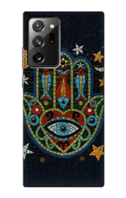 W3175 Hamsa Mosaïques main Etui Coque Housse et Flip Housse Cuir pour Samsung Galaxy Note 20 Ultra, Ultra 5G