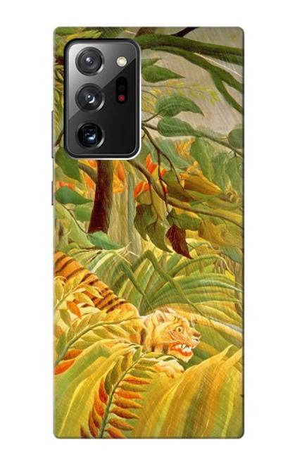 W3344 Henri Rousseau Tigre dans une tempête tropicale Etui Coque Housse et Flip Housse Cuir pour Samsung Galaxy Note 20 Ultra, Ultra 5G