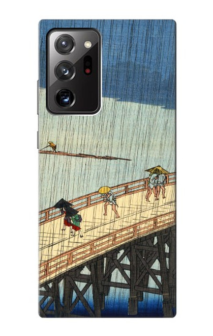 W3347 Utagawa Hiroshige douche soudaine Etui Coque Housse et Flip Housse Cuir pour Samsung Galaxy Note 20 Ultra, Ultra 5G