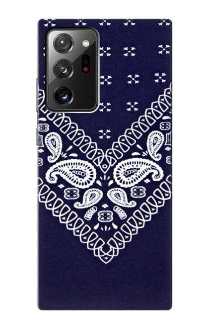 W3357 Marine Bleu Bandana Motif Etui Coque Housse et Flip Housse Cuir pour Samsung Galaxy Note 20 Ultra, Ultra 5G