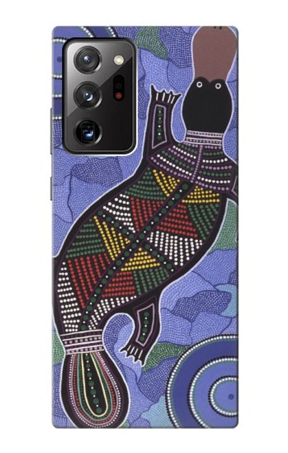 W3387 Platypus Art aborigène d'Australie Etui Coque Housse et Flip Housse Cuir pour Samsung Galaxy Note 20 Ultra, Ultra 5G