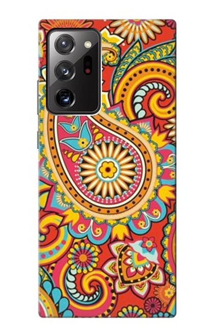 W3402 Floral Paisley Seamless Etui Coque Housse et Flip Housse Cuir pour Samsung Galaxy Note 20 Ultra, Ultra 5G