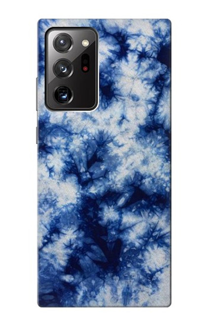 W3439 Tissu Indigo Tie Dye Etui Coque Housse et Flip Housse Cuir pour Samsung Galaxy Note 20 Ultra, Ultra 5G