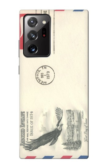 W3551 Art de l'millésimé de la poste enveloppe aérienne Etui Coque Housse et Flip Housse Cuir pour Samsung Galaxy Note 20 Ultra, Ultra 5G