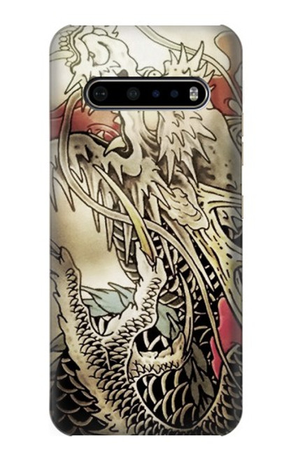 W0122 Yakuza Tatouage Etui Coque Housse et Flip Housse Cuir pour LG V60 ThinQ 5G