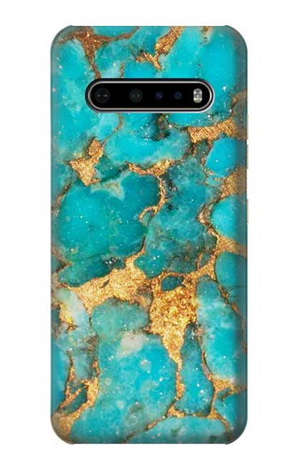 W2906 Aqua Turquoise Pierre Etui Coque Housse et Flip Housse Cuir pour LG V60 ThinQ 5G