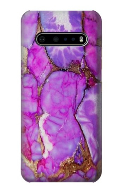 W2907 Violet Turquoise Pierre Etui Coque Housse et Flip Housse Cuir pour LG V60 ThinQ 5G