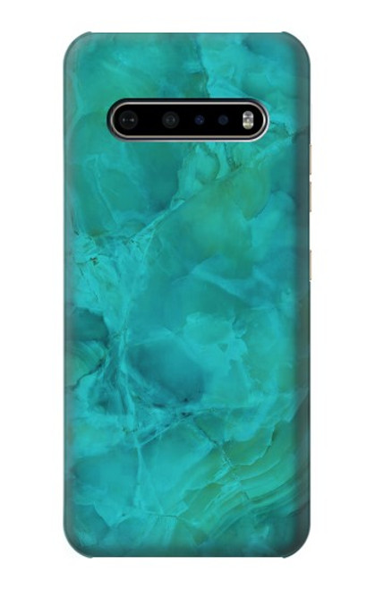 W3147 Aqua Marbre Pierre Etui Coque Housse et Flip Housse Cuir pour LG V60 ThinQ 5G