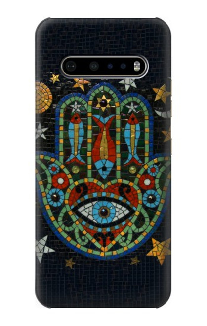 W3175 Hamsa Mosaïques main Etui Coque Housse et Flip Housse Cuir pour LG V60 ThinQ 5G