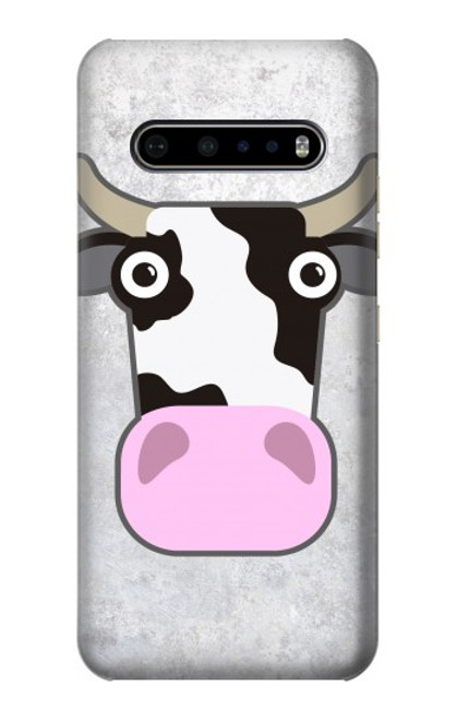 W3257 Vache Dessin animé Etui Coque Housse et Flip Housse Cuir pour LG V60 ThinQ 5G