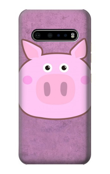 W3269 Porc Dessin animé Etui Coque Housse et Flip Housse Cuir pour LG V60 ThinQ 5G