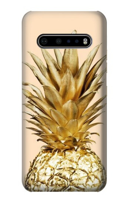 W3490 ananas or Etui Coque Housse et Flip Housse Cuir pour LG V60 ThinQ 5G