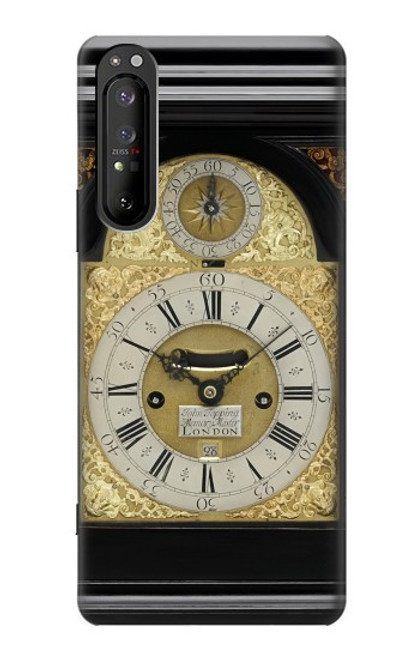 W3144 Support Antique Horloge Etui Coque Housse et Flip Housse Cuir pour Sony Xperia 1 II