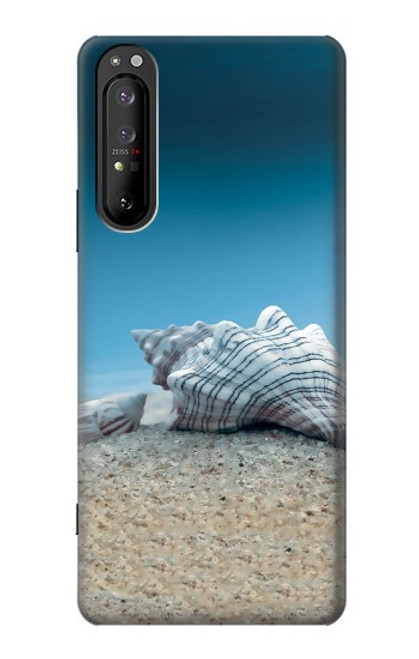 W3213 Coquilles de mer sous la mer Etui Coque Housse et Flip Housse Cuir pour Sony Xperia 1 II