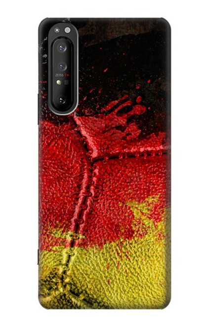 W3303 Allemagne Drapeau graphique Football Millésime Etui Coque Housse et Flip Housse Cuir pour Sony Xperia 1 II