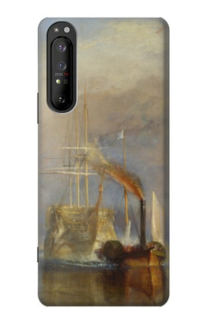 W3338 J. M. W. Turner Le Téméraire Etui Coque Housse et Flip Housse Cuir pour Sony Xperia 1 II