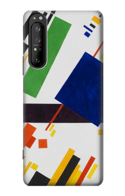 W3343 Kazimir Malevitch Composition suprématiste Etui Coque Housse et Flip Housse Cuir pour Sony Xperia 1 II