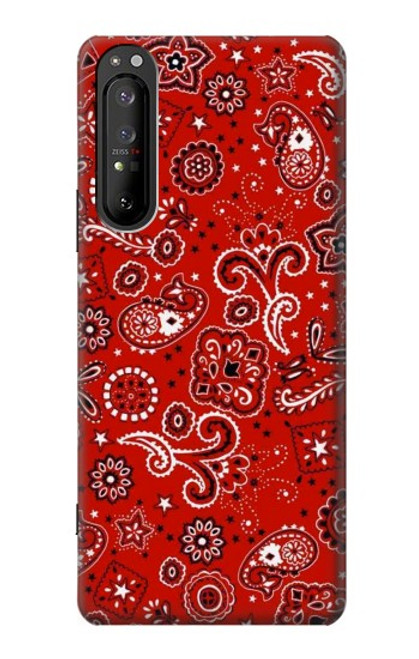 W3354 Rouge classique Bandana Etui Coque Housse et Flip Housse Cuir pour Sony Xperia 1 II