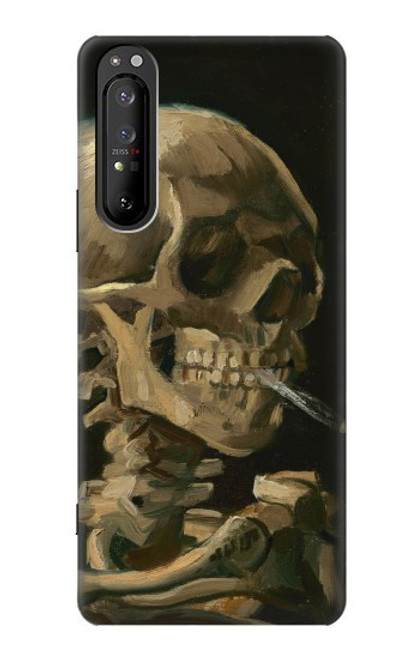 W3358 Vincent Van Gogh Skeleton cigarette Etui Coque Housse et Flip Housse Cuir pour Sony Xperia 1 II