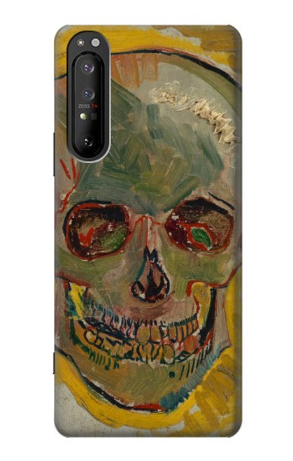 W3359 Vincent Van Gogh Crâne Etui Coque Housse et Flip Housse Cuir pour Sony Xperia 1 II