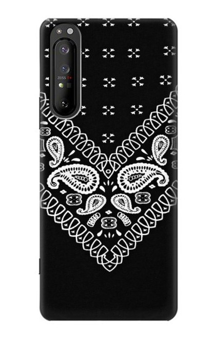 W3363 Motif Bandana Noir Etui Coque Housse et Flip Housse Cuir pour Sony Xperia 1 II