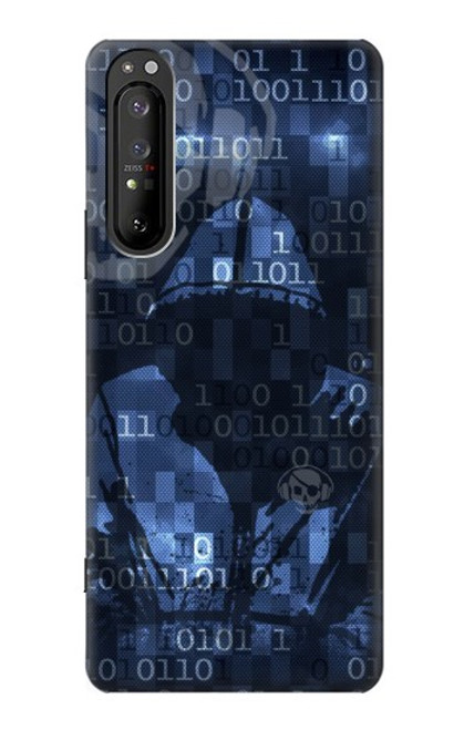 W3431 Numérique Cyber ​​code Hacker Etui Coque Housse et Flip Housse Cuir pour Sony Xperia 1 II