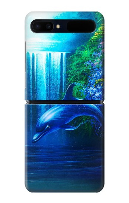 W0385 Dauphin Etui Coque Housse et Flip Housse pour Samsung Galaxy Z Flip 5G