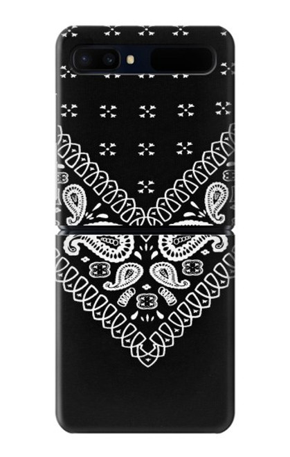 W3363 Motif Bandana Noir Etui Coque Housse et Flip Housse pour Samsung Galaxy Z Flip 5G