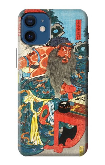 W1826 Utagawa Kuniyoshi Guan Yu Etui Coque Housse et Flip Housse Cuir pour iPhone 12 mini