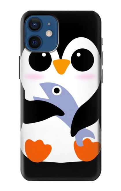 W2631 Mignon Bébé Pingouin Etui Coque Housse et Flip Housse Cuir pour iPhone 12 mini