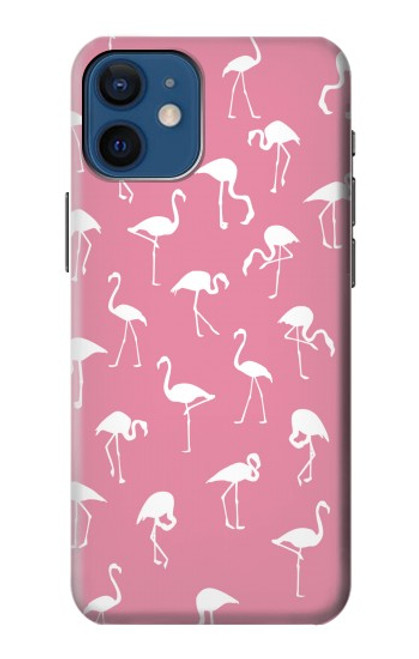 W2858 Motif Flamant rose Etui Coque Housse et Flip Housse Cuir pour iPhone 12 mini