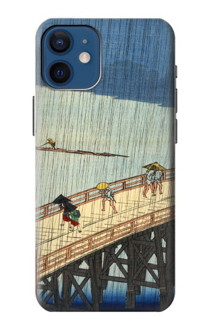 W3347 Utagawa Hiroshige douche soudaine Etui Coque Housse et Flip Housse Cuir pour iPhone 12 mini