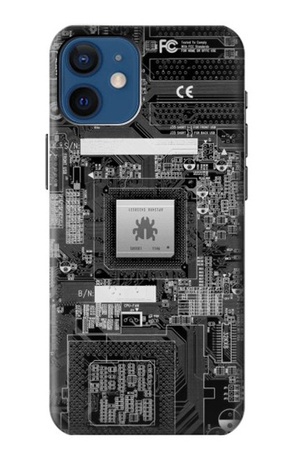 W3434 Punaise Circuit Board graphique Etui Coque Housse et Flip Housse Cuir pour iPhone 12 mini