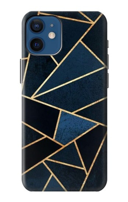 W3479 Marine Bleu Art Graphique Etui Coque Housse et Flip Housse Cuir pour iPhone 12 mini