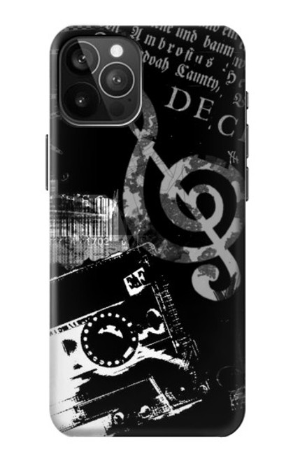 W3197 Musique Cassette note Etui Coque Housse et Flip Housse Cuir pour iPhone 12 Pro Max