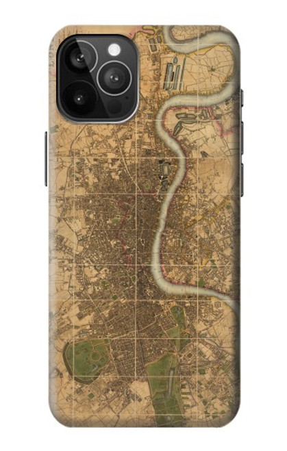 W3230 Carte de Londres millésimé Etui Coque Housse et Flip Housse Cuir pour iPhone 12 Pro Max