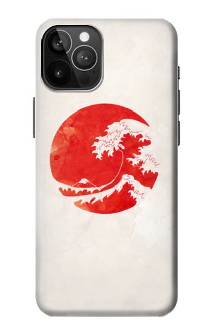 W3237 Waves Japon Drapeau Etui Coque Housse et Flip Housse Cuir pour iPhone 12 Pro Max