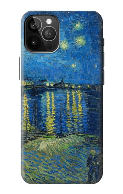 W3336 Van Gogh Nuit étoilée sur le Rhône Etui Coque Housse et Flip Housse Cuir pour iPhone 12 Pro Max