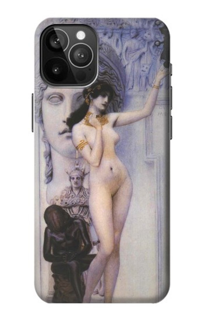 W3353 Gustav Klimt Allégorie de la sculpture Etui Coque Housse et Flip Housse Cuir pour iPhone 12 Pro Max