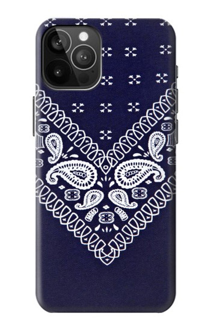 W3357 Marine Bleu Bandana Motif Etui Coque Housse et Flip Housse Cuir pour iPhone 12 Pro Max