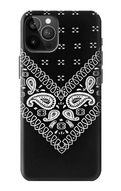 W3363 Motif Bandana Noir Etui Coque Housse et Flip Housse Cuir pour iPhone 12 Pro Max