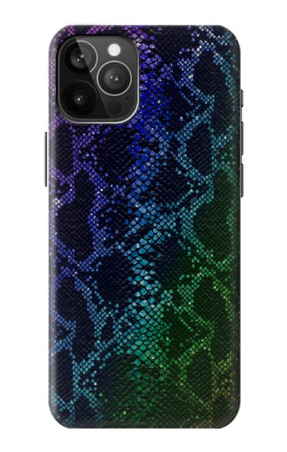 W3366 Arc en ciel Python graphique Imprimer Peau Etui Coque Housse et Flip Housse Cuir pour iPhone 12 Pro Max