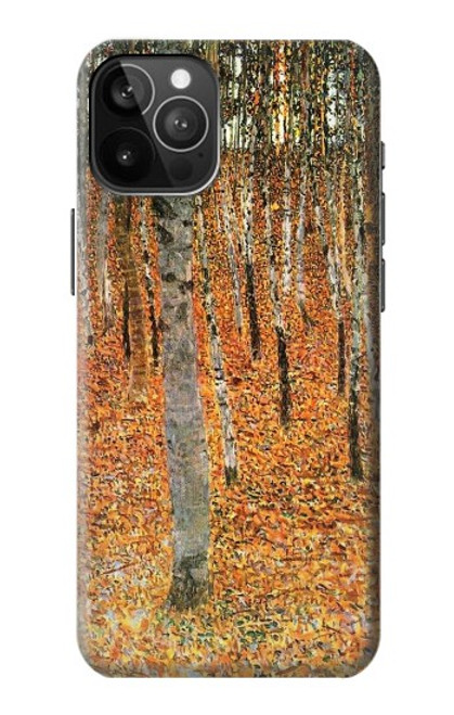 W3380 Gustav Klimt Bouleau Forêt Etui Coque Housse et Flip Housse Cuir pour iPhone 12 Pro Max