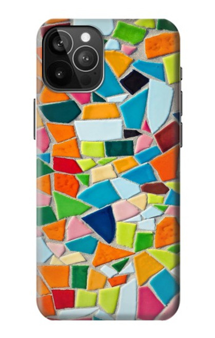 W3391 Art abstrait carreaux de mosaïque graphique Etui Coque Housse et Flip Housse Cuir pour iPhone 12 Pro Max