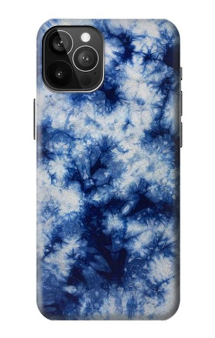 W3439 Tissu Indigo Tie Dye Etui Coque Housse et Flip Housse Cuir pour iPhone 12 Pro Max