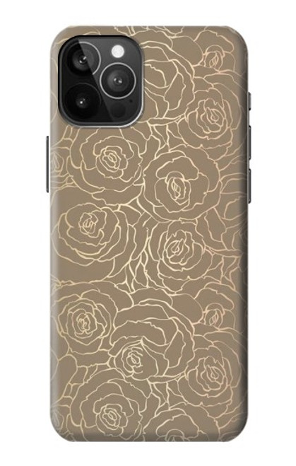 W3466 Motif Rose d'or Etui Coque Housse et Flip Housse Cuir pour iPhone 12 Pro Max