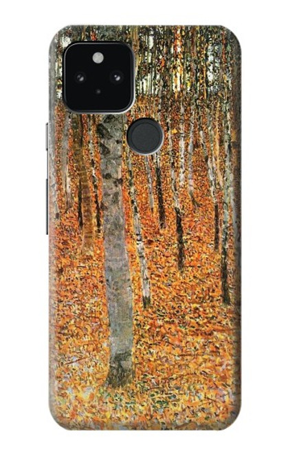 W3380 Gustav Klimt Bouleau Forêt Etui Coque Housse et Flip Housse Cuir pour Google Pixel 5