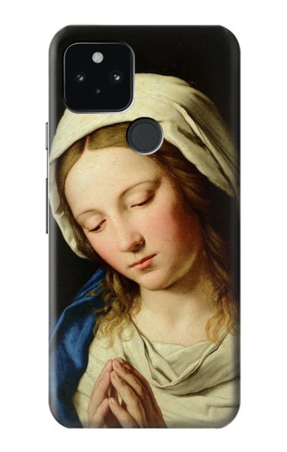 W3476 Prière Vierge Marie Etui Coque Housse et Flip Housse Cuir pour Google Pixel 5