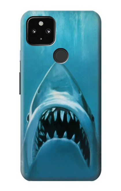 W0830 Requin blanc Etui Coque Housse et Flip Housse Cuir pour Google Pixel 4a 5G